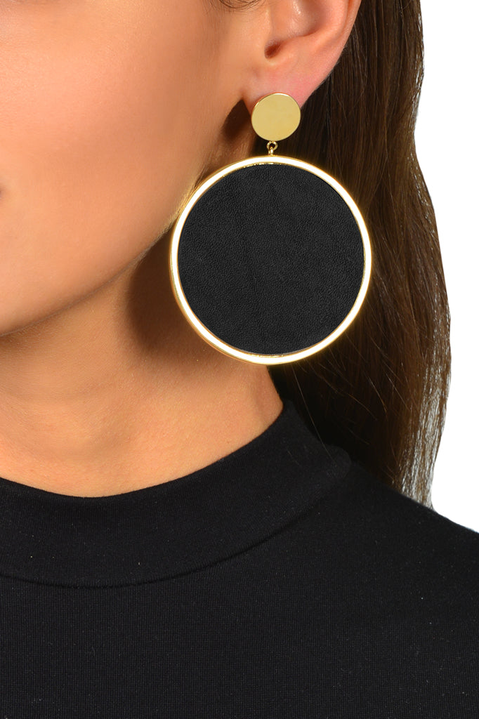 Black Circle Earring