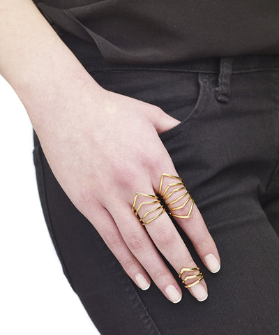 Chevron Knuckle Ring