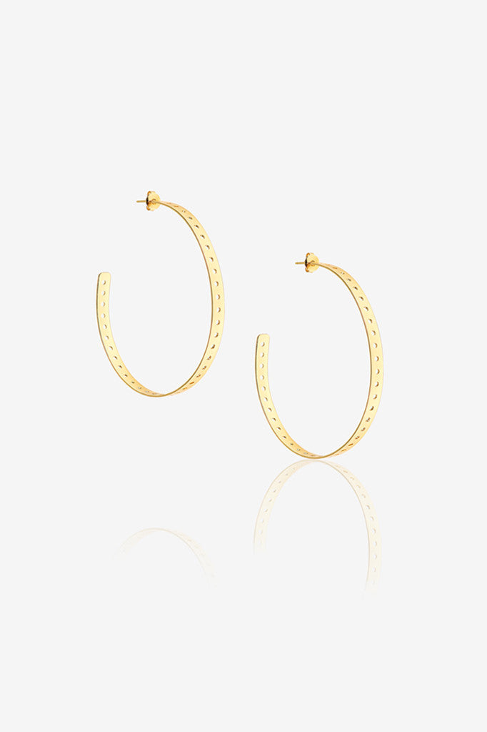 Large Punch Hole Hoop Earring