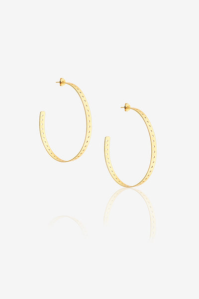 Large Punch Hole Hoop Earring