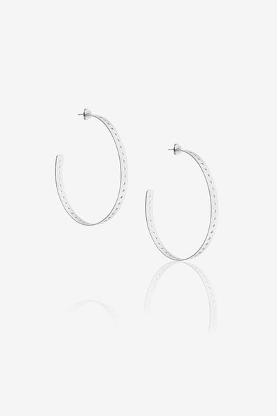 Large Punch Hole Hoop Earring