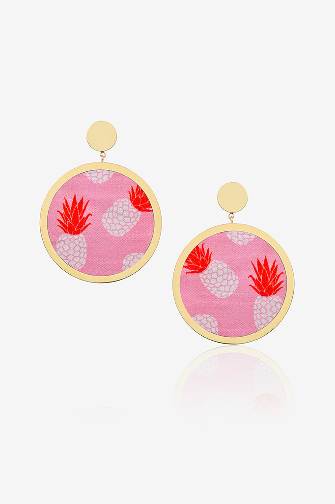 Pink With Pineapple Earring
