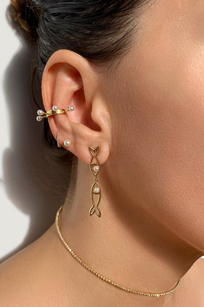 Spiked Pearl Ear Cuff