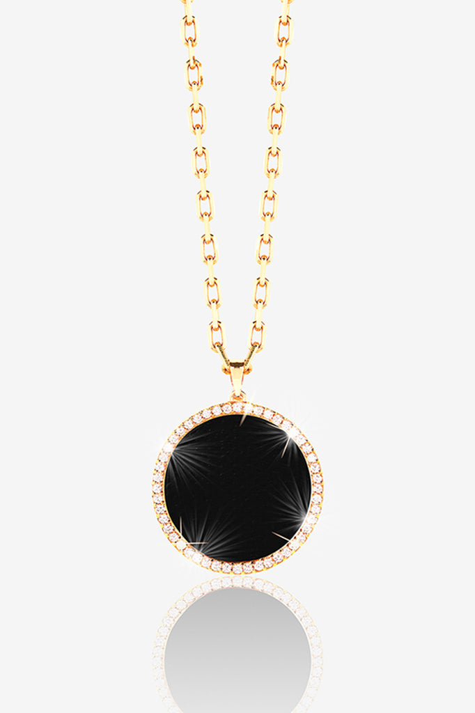 14K GOLD PAVE LOCKET