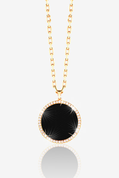 14K GOLD PAVE LOCKET