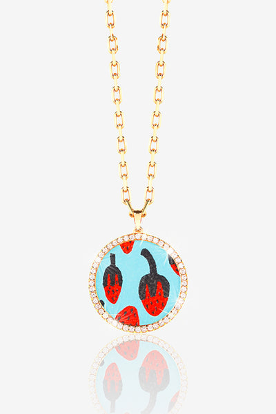 14K GOLD PAVE LOCKET