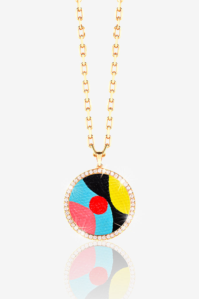 14K GOLD PAVE LOCKET