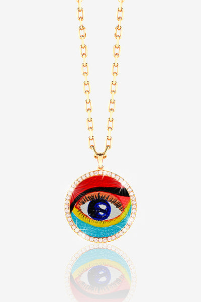 14K GOLD PAVE LOCKET