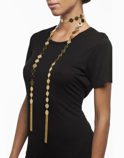 Circle Wrap Tassel Necklace